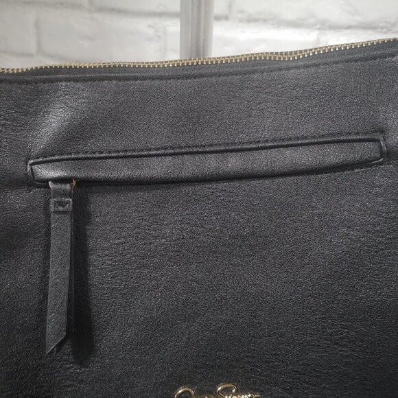 Jessica Simpson Black with Gold Tone Accents Faux Leather Crossbody Bag - Picture 4 of 10